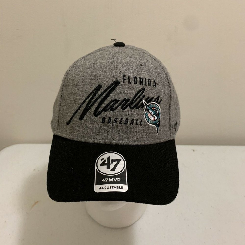 New Florida Marlins Baseball '47 OSFA Wool Grey/Black MLB Adjustable Cap Hat